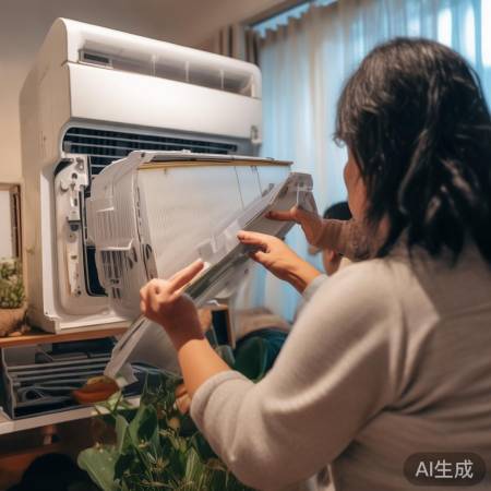 “空调滤网每月一洗，制冷更佳。