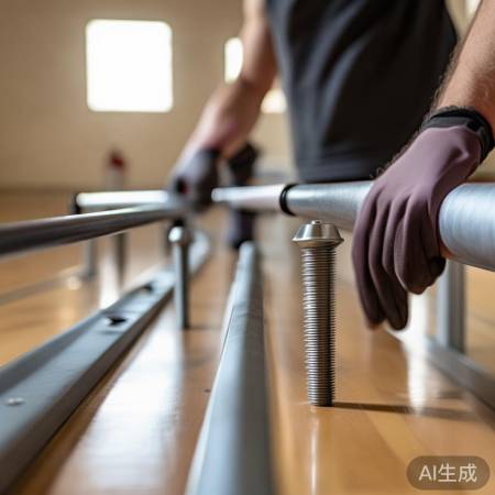 安装双杠,拧紧螺丝防松动