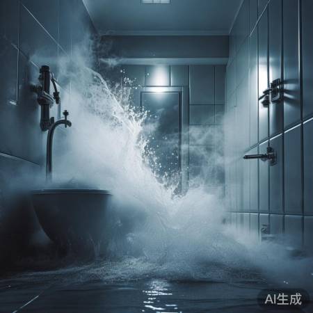 热水器安全阀泄露,浴室成喷泉,