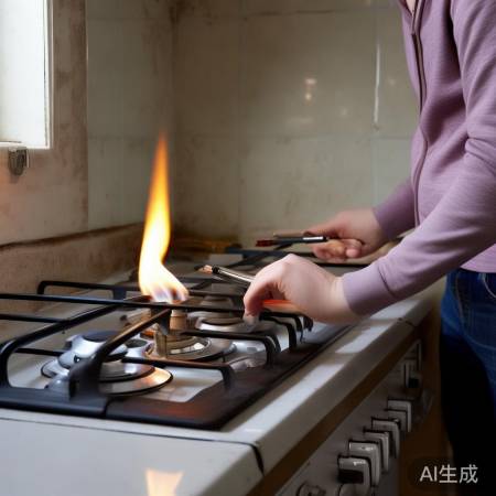 检查燃气,防火苗熄灭
