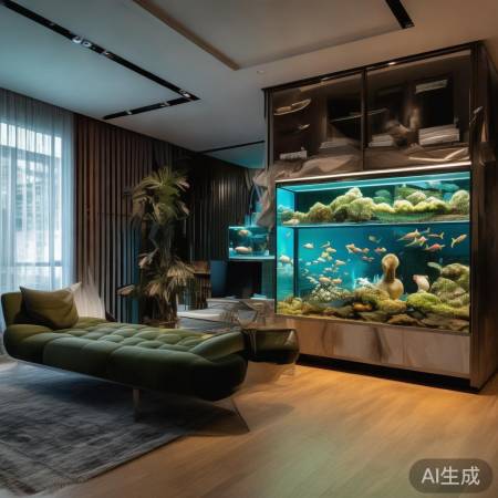 消毒柜鱼缸邻放,心情愉悦